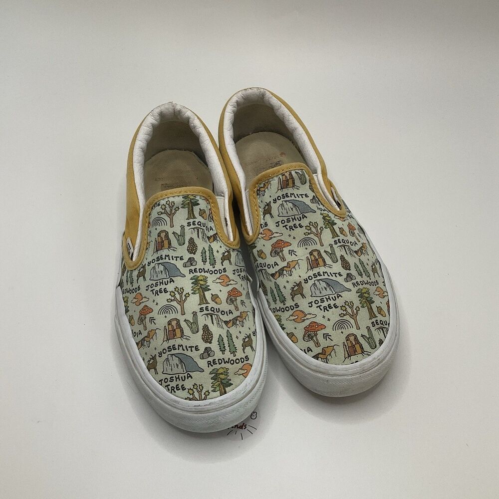 Vans Customs California National Parks Slip-On Sneakers M 5.5 W 7.0 Needs Repair